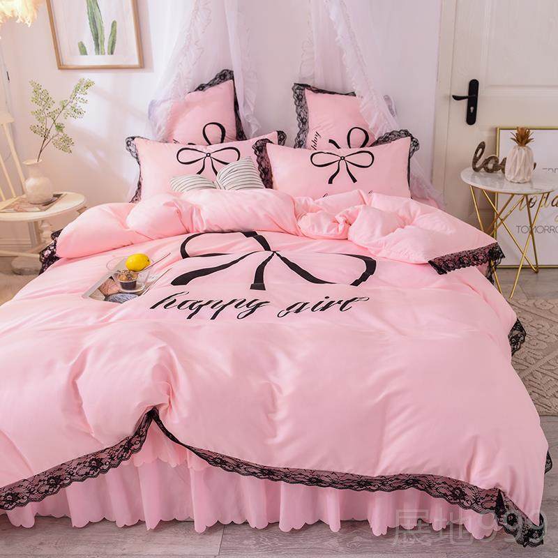 高档网红款粉色少心公主风棉床裙纯棉四件套女可被爱床单套床全上,淘宝优惠券,粉丝福利购,淘宝优惠卷