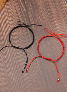 情侣平结半成品转运珠红绳手链