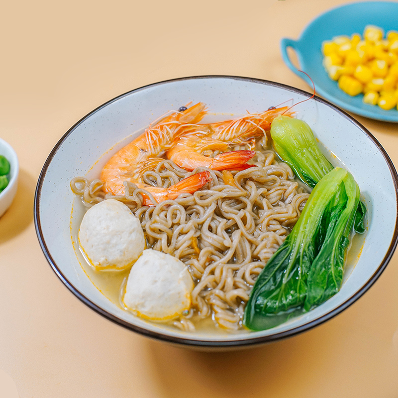 低脂荞麦面方便面一箱整箱非油炸面饼凉面代餐主食面条粗粮杂粮面 - 图1