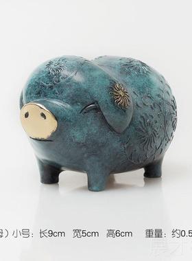 正品铜猪摆件客厅办公桌家猪居生创意装饰新品工艺品肖吉祥年礼物