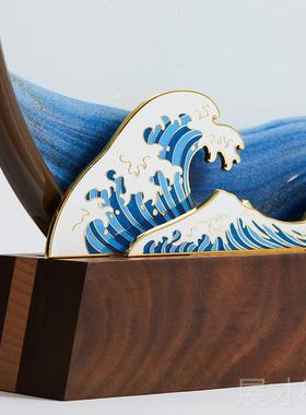 正品马流沙画风乘破鹿浪创办公室摆件客厅装饰桌面高意档领导定制