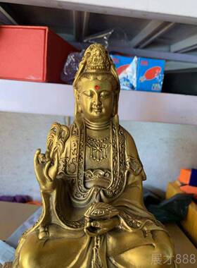 正品眼光娘眼光奶奶眼光观像音神像铜像佛水摆件工艺娘品纯风铜包