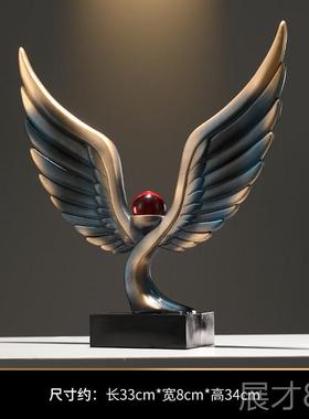 正品办公饰室件雄摆大鹏展翅鹰膀摆件高端大气客厅玄关酒柜装大展