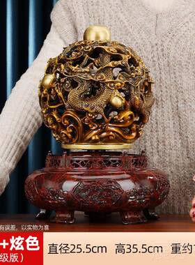 正品铜欣室祥黄九转乾坤鼎装铜饰品客玄关办公厅开业礼品摆件