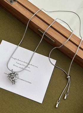 不规则幸运松果长款项链女毛衣链