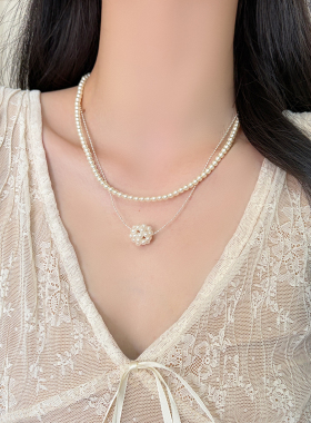 法式复古双层珍珠锁骨链新款颈链