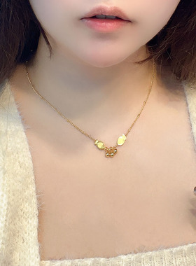 钛钢双鱼项链女2024年新款潮高级感不掉色小众设计冷淡风锁骨链