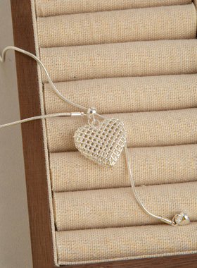 镂空金属爱心流苏抽拉毛衣链女