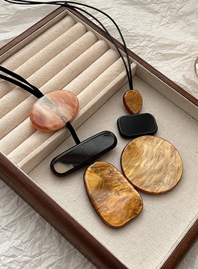 2025新款春夏季波西米亚民族风项链几何不规则长款新中式时髦配饰