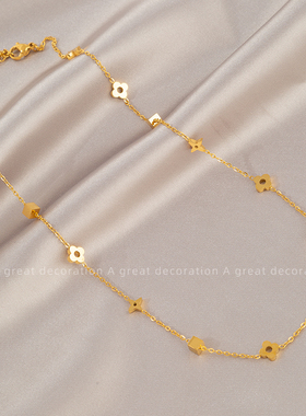 四叶草钛钢项链女款轻奢小众高级感四芒星锁骨链2024新款爆款颈链