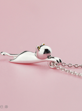 [本色BENSE官方店]原创银饰设计喵星人猫咪手工纯银女项链锁骨链