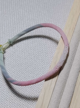 手工编织腊线回纹轮回手镯银镀金尾扣小红书同款0.2渐变时尚女生