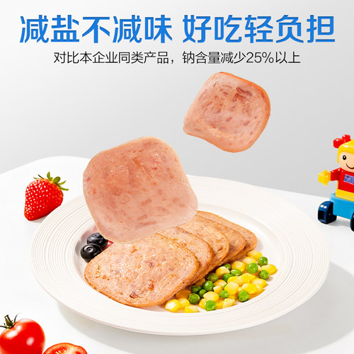 双汇简颂低GI猪鸡肉午餐肉40g*6片/盒商用儿童独立包装官方旗舰店 - 图0