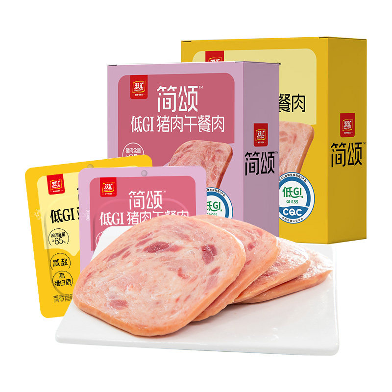 双汇简颂低GI猪鸡肉午餐肉40g*6片/盒商用儿童独立包装官方旗舰店