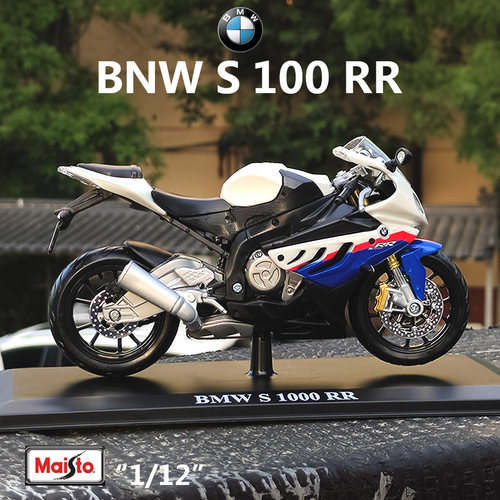 1:12宝马摩托车模型 BMW S1000 RR仿真合金机车模型摆件男孩礼物 - 图0