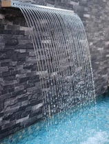 Stainless Steel Waterfall Water Outlet Fake Mountain Flowing Water Laminated Water Curtain Wall Water Wall