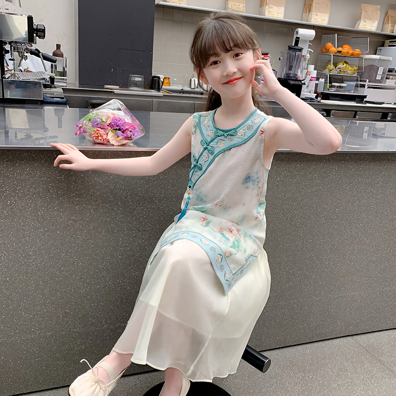 女童汉服2024新款夏季儿童新中式国风夏款旗袍连衣裙夏装女孩裙子 - 图3