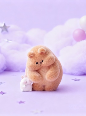 可爱卡通动物毛绒玩偶桌面摆件