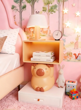 儿童房可发光小猪树脂收纳摆件