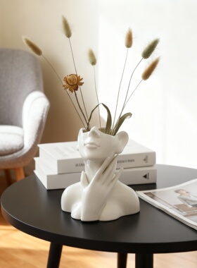 简约现代抽象人物陶瓷花瓶摆件