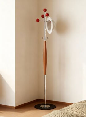 现代简约木质几何落地衣帽架收纳