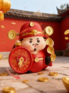 国潮财神树脂桌面摆件祝福寓意