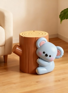 儿童房卡通考拉树桩树脂摆件