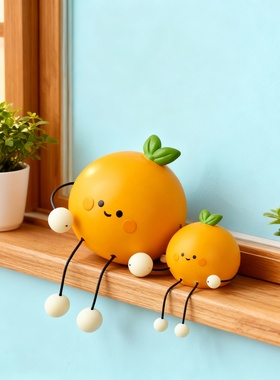 可爱卡通橘子桌面摆件