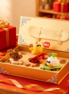 卡通动物桌面摆件树脂装饰礼盒
