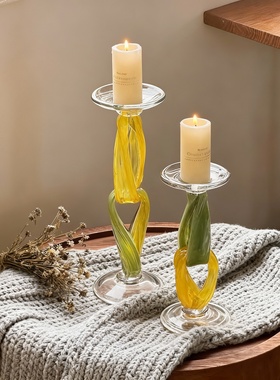 现代抽象玻璃烛台套组