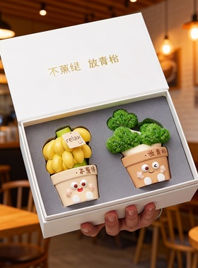 卡通多肉树脂桌面摆件礼盒送礼