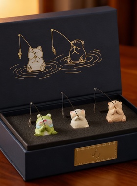 萌宠动物树脂桌面摆件礼盒装