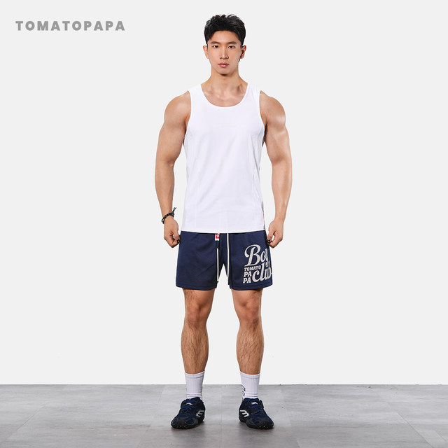 TOMATOPAPA ເສື້ອຢືດຜູ້ຊາຍແບບງ່າຍດາຍ ເສື້ອຢືດ pullover slim breathable ສູງ elastic ກິລາອອກກໍາລັງກາຍ sweat vest trendy