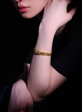 造办处细工足金半壁如意繁花手镯