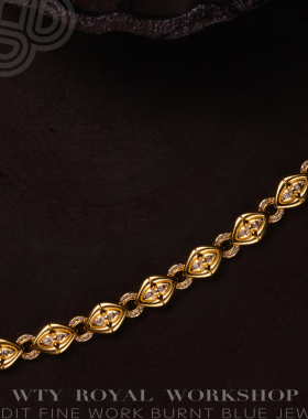 造办处细工古法足金錾刻星眸之吻手链可DIY定制