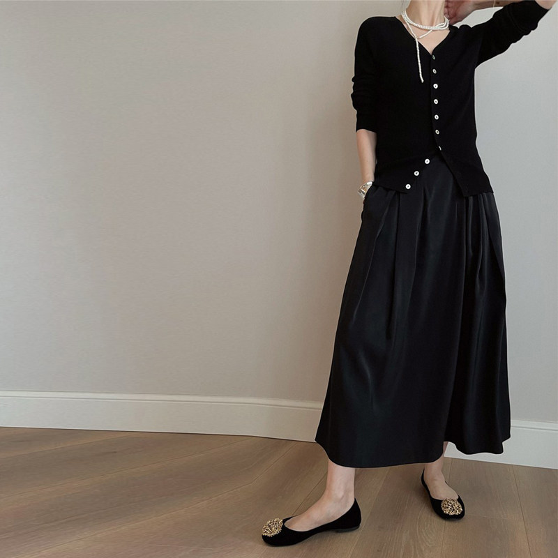 特春秋季新品 文推荐BI入 怎么穿都美的友好中长弧度半身裙女