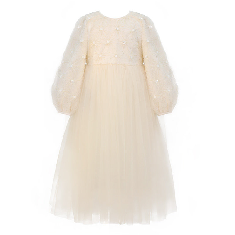 丢手绢女童白色连衣裙长袖公主裙子秋冬女孩生日礼服钢琴花童婚礼,淘宝优惠券,粉丝福利购,淘宝优惠卷