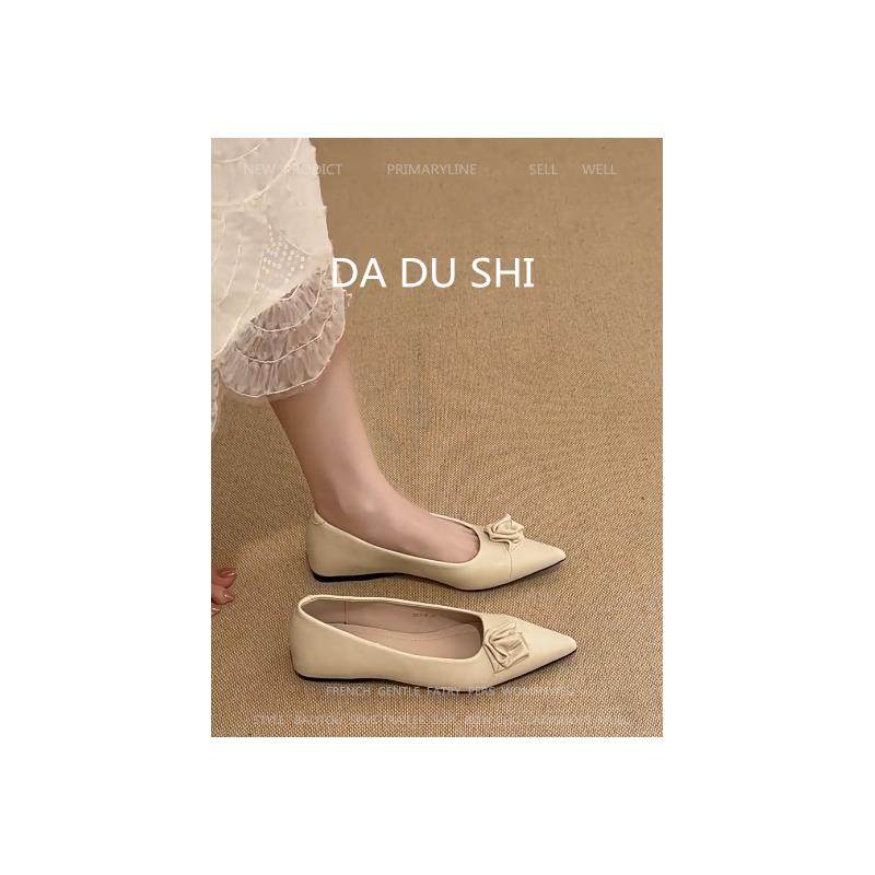 羊皮版！韩系平底尖头单鞋女千金风软底玛丽珍鞋一脚蹬真皮瓢鞋,淘宝优惠券,粉丝福利购,淘宝优惠卷