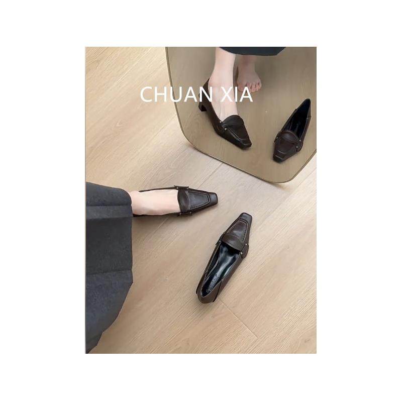 羊皮版！法式复古方头玛丽珍鞋女配裙子粗跟小皮鞋通勤真皮高跟鞋,淘宝优惠券,粉丝福利购,淘宝优惠卷