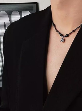 合金串珠链男项链瑞兽醒狮