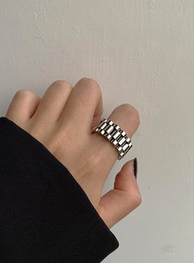 男女钛钢欧美ins戒指开口