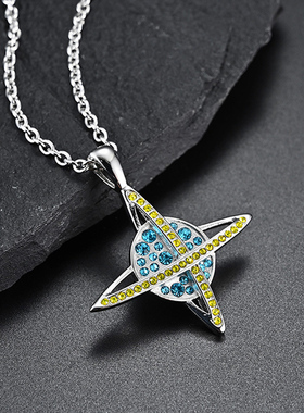 ins原宿风宇宙潮流钛钢吊坠项链