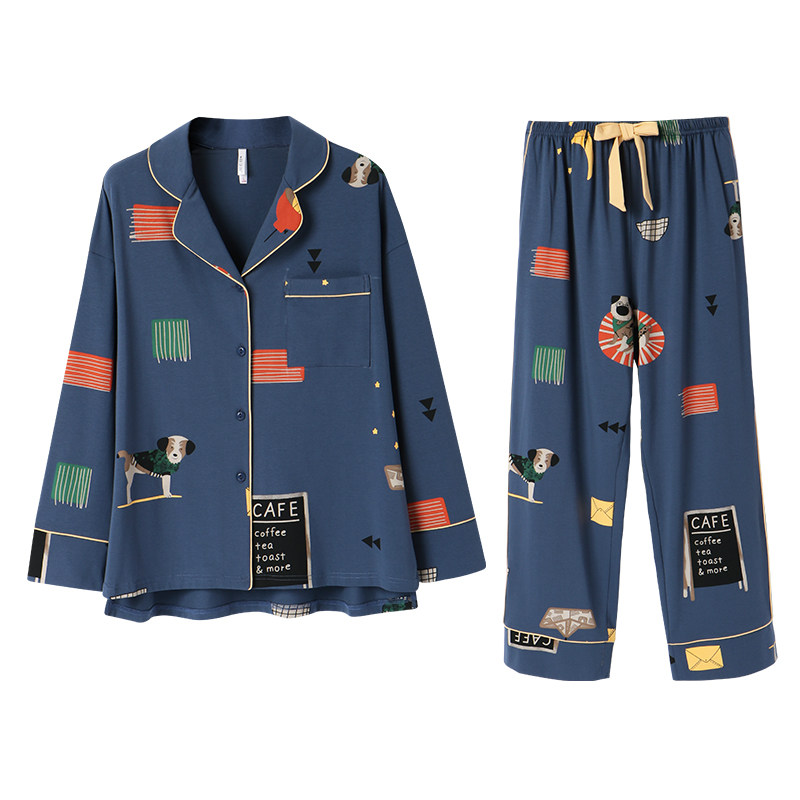 安之伴春秋季卡通长袖少女纯棉睡衣 安之伴玖伴睡衣/家居服套装