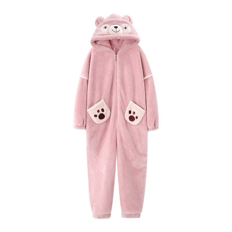 安之伴冬季情侣连体卡通珊瑚绒睡衣 安之伴玖伴睡衣/家居服套装