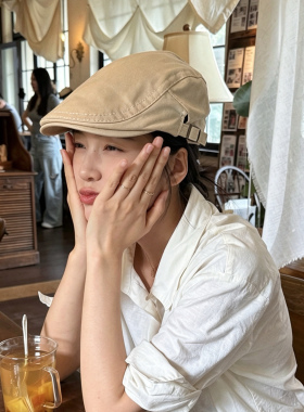 复古老钱风前进贝雷帽男女大头围