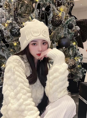 网红大头围冷帽显脸小时尚复古女