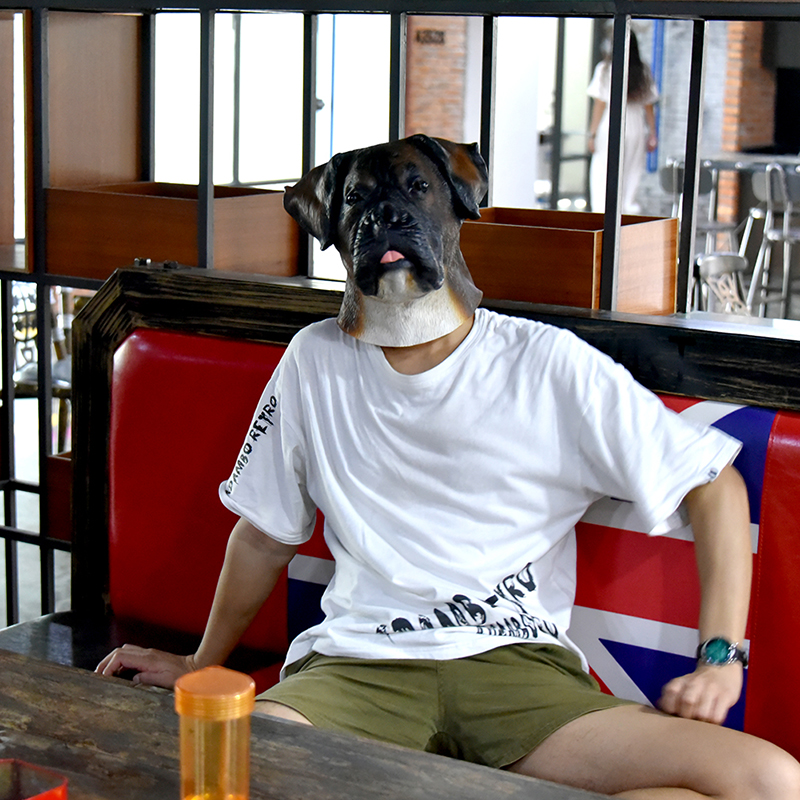 万圣节动物面具化妆舞会成人老虎哈士奇乳胶面具头套动物金毛狗头 - 图2