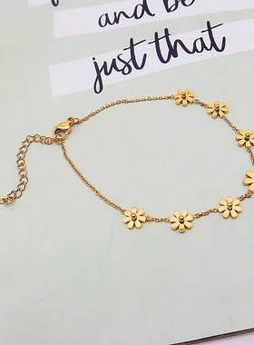 ins小清新雏菊钛钢不掉色手链