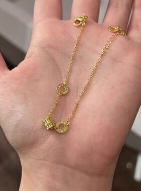 小蛮腰复古轻奢金色钛钢手链