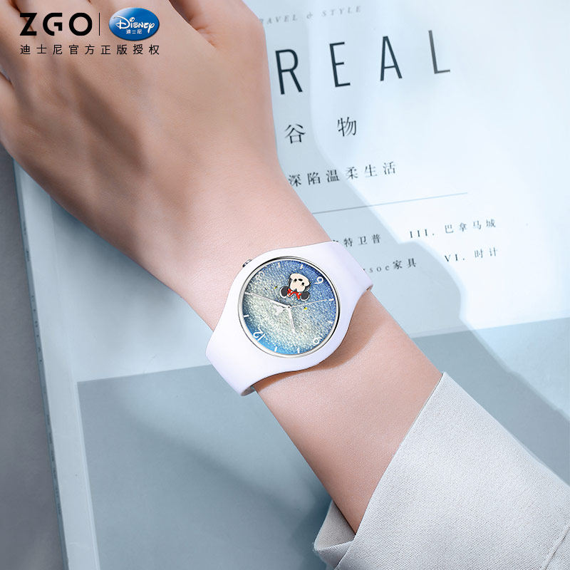 迪士尼小学生女生少女米奇卡通手表 zwot智威国产腕表